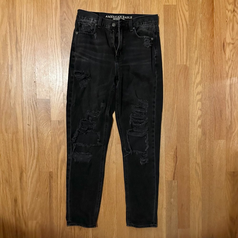 Ripped Black Mom Jeans